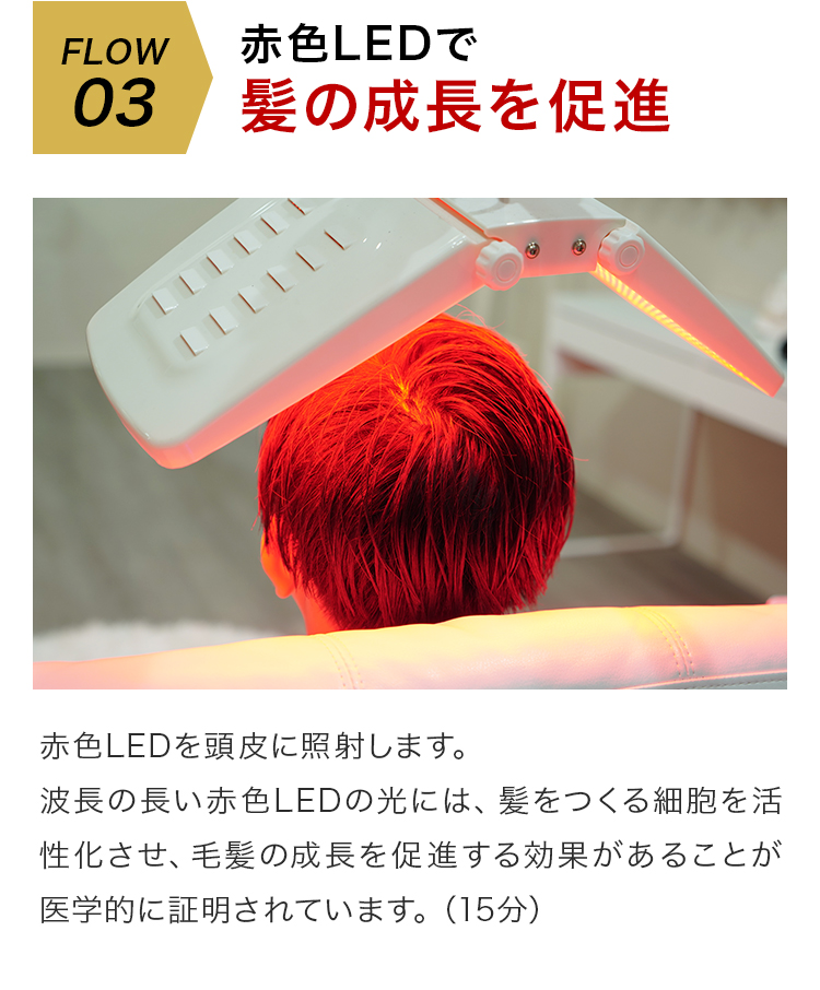 赤色LEDで髪の成長を促進